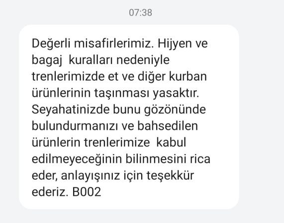 Memleketinden kurban eti getirecek olanlar dikkat TCDD uyardı!