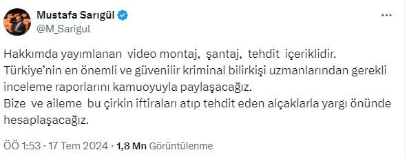 Sosyal medyayı sallamıştı… Sarıgül'den 'video' açıklaması