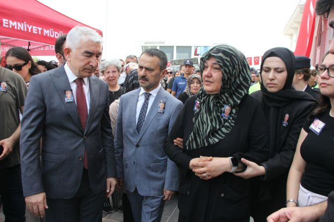 Polis memuru son yolculuğuna uğurlandı
