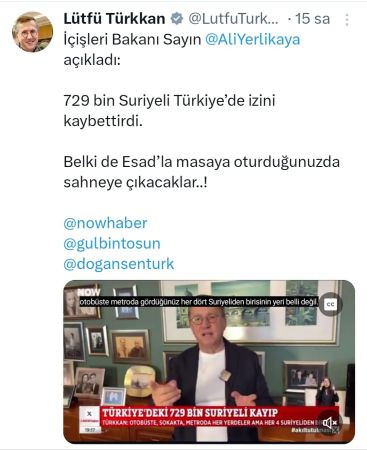 Türkkan’dan Bakan Yerlikaya'ya ‘kayıp sığınmacı’ tepkisi