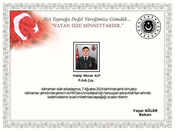 MSB acı haberi duyurdu: Şehidimiz var