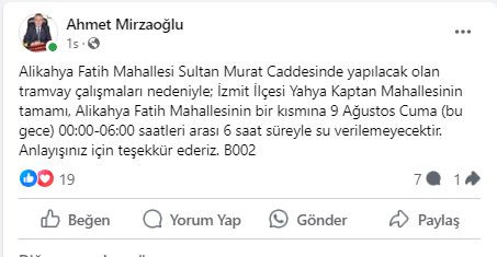 Kaptanlıların dikkatine! Bu gece 6 saat su yok