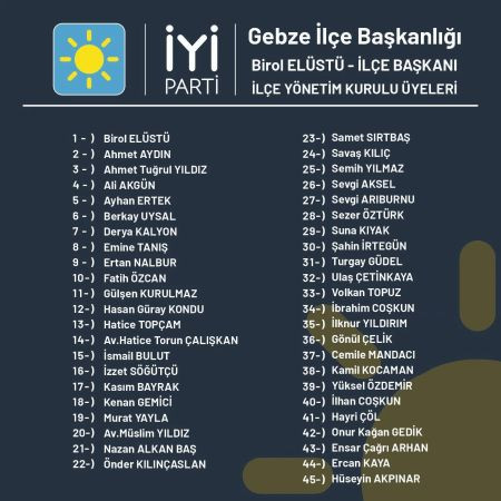 İYİ Parti Gebze’de yönetim belli oldu