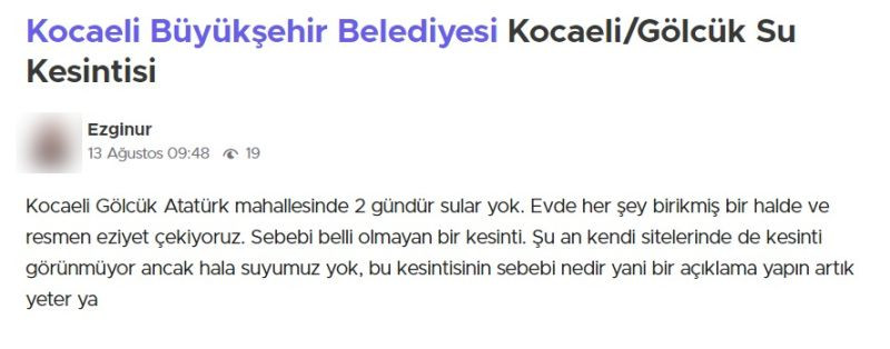 Gölcük’teki o mahallede su isyanı!