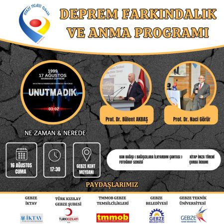 Naci Görür Gebze’deki 17 Ağustos anma programına katılacak