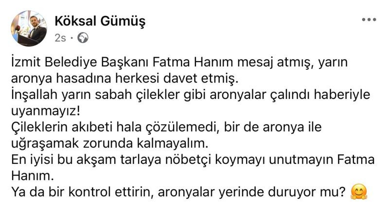 AKP’den Hürriyet’e ilginç öneri "Tarlaya nöbetçi koyun"