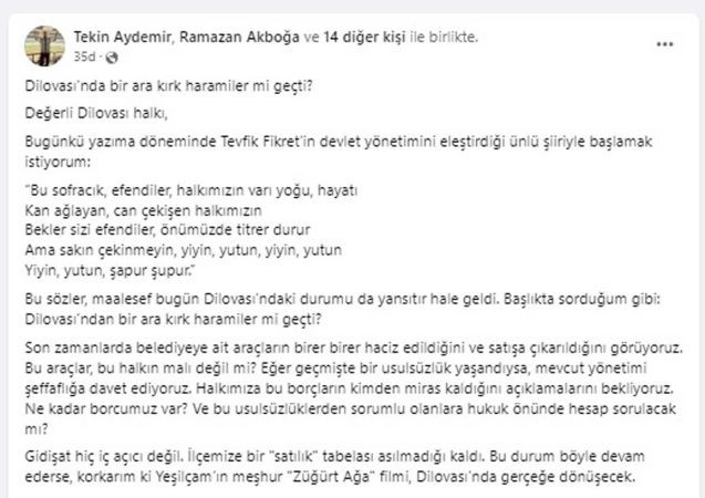 Kocaeli’deki belediyenin resmi aracı icralık oldu