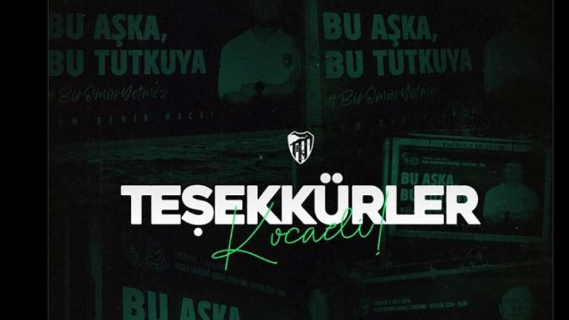 Kocaelispor’dan tüm belediyelere teşekkür