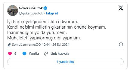İYİ Parti’de bir istifa daha