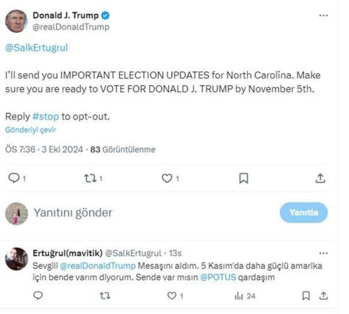 Trump, Saadet Partili yöneticiden oy istedi