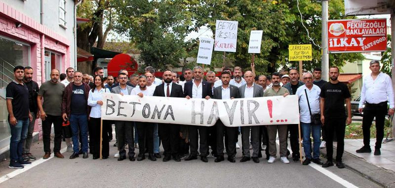 Kocaeli’de vatandaşlardan beton santrali eylemi!