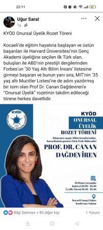 Prof. Dr. Dağdeviren'e KYÖD'den 'Onursal Üyelik' rozeti