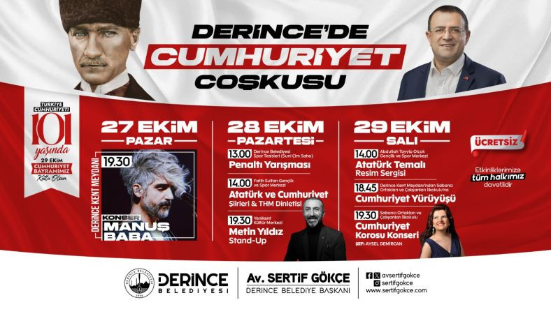 Cumhuriyet bayramı Derince'de şenlik atmosferiyle yaşanacak