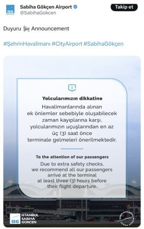 Havalimanlarında turuncu alarm verildi
