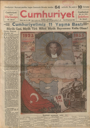 Cumhuriyet’in 10. yılında gazete manşetleri!