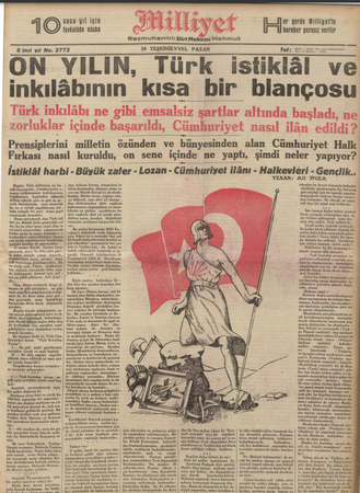 Cumhuriyet’in 10. yılında gazete manşetleri!
