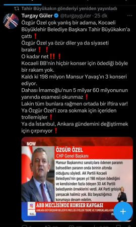 Ünlü gazeteci, Büyükakın’a destek verdi Özel’i istifaya davet etti