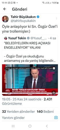 Büyükakın’dan Özel’e “Yine trollenmiş”