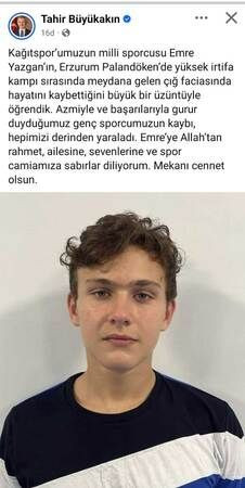 Büyükakın'dan başsağlığı mesajı: Genç sporcumuzun kaybı hepimizi derinden yaraladı