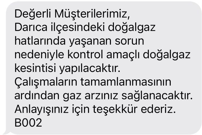 Palgaz Darıca’ya gazı kesti