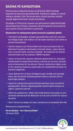 Öcalan’dan, Bahçeli ve Erdoğan’a mesaj var!