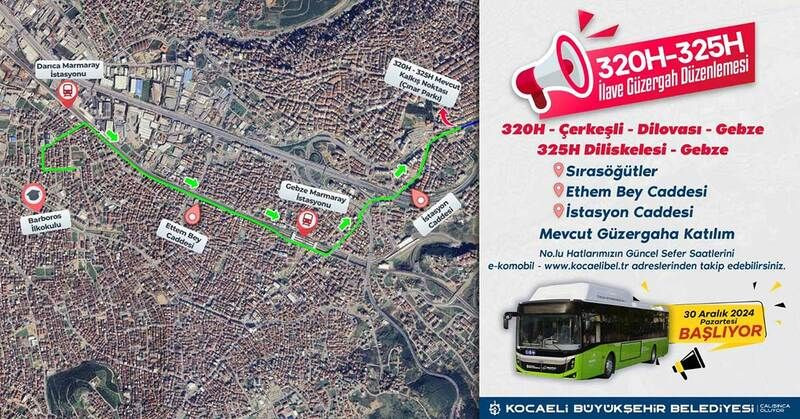 Gebze Marmaray İstasyonu için yeni otobüs hatları devrede
