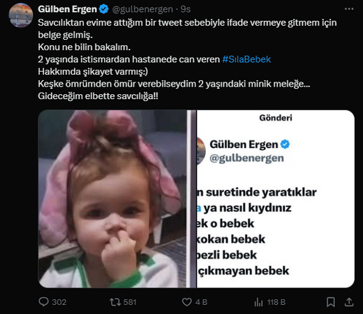 Türkiye’yi yasa boğan o olay için paylaşım yapan Gülben Ergen ifadeye çağrıldı!