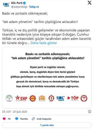 Türkiye solundan ‘birlikte mücadele’ çağrısı!