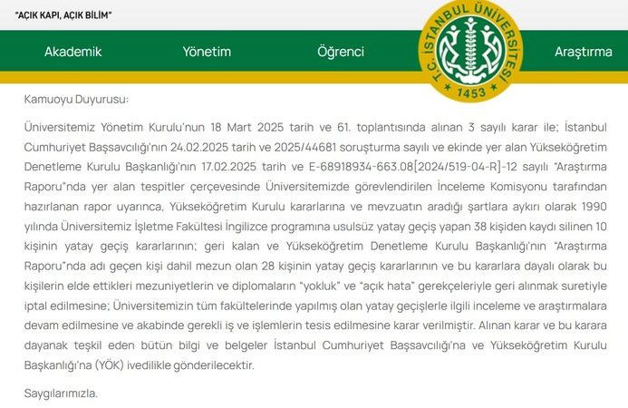Ekrem İmamoğlu’nun diploması iptal edildi!